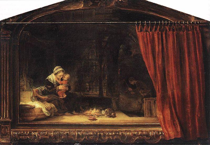 Rembrandt Peale The Holy Family with a Curtain Norge oil painting art